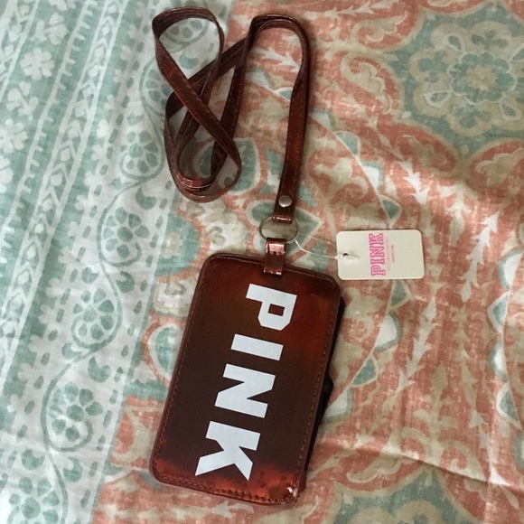 PINK Victoria's Secret Handbags - Victoria's Secret PINK Hologram ID Wallet Lanyard